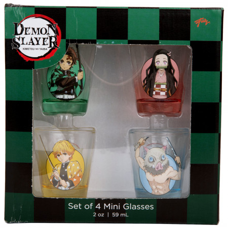 Demon Slayer Characters Mini Glass 4-Pack Shot Glasses